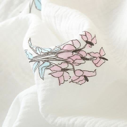 Floral Lily Kimono Cotton Gauze Pajama Set