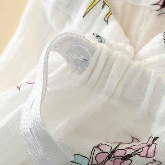 Floral Lily Kimono Cotton Gauze Pajama Set