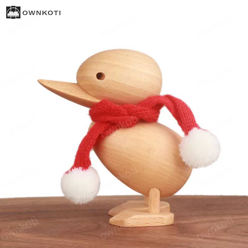 Wooden Duck with Scarf Craft Ornament