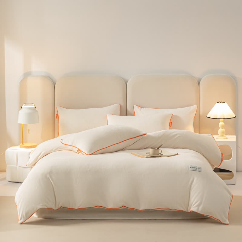 Solid Color Warm Duvet Cover Comforter Set - image 8