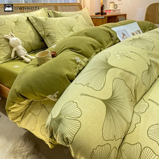 Brushed Cotton Ginkgo Leaf Bedding