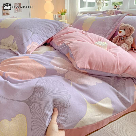 Ginkgo Leaf Warm Brushed Cotton Bedding Set(4PCS)