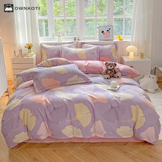 Ginkgo Leaf Warm Brushed Cotton Bedding Set(4PCS)