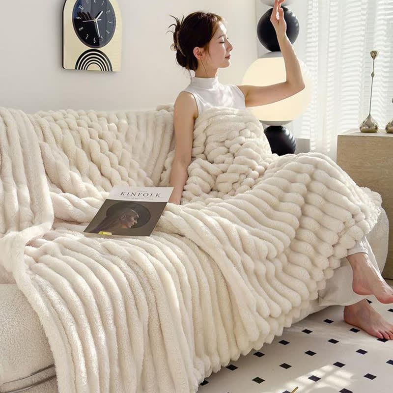 Reversible Warm Fleece Throw Blanket - image 4