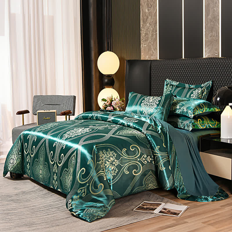 Vintage Satin Jacquard Soft Bedding Set (4PCS) - 2PCS Pillowcases - 19" x 29" - image 0