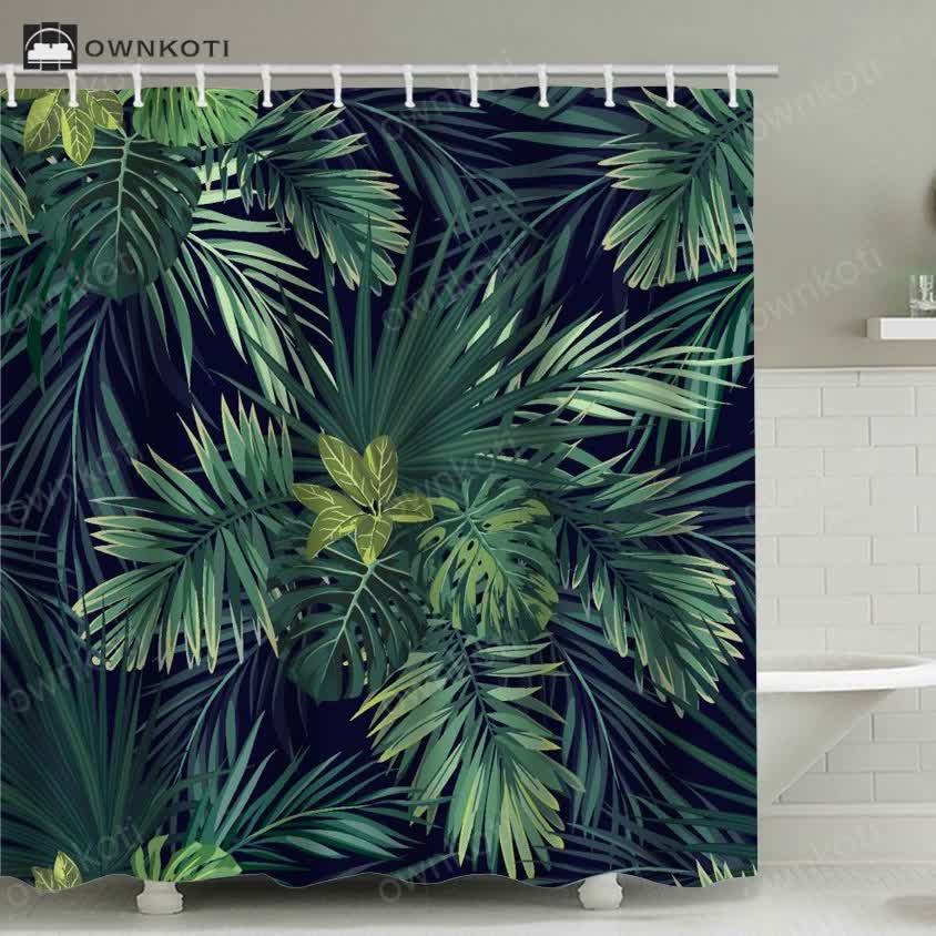 Lush Leaf Waterproof Shower Curtain