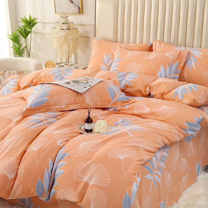 Pastoral Ginkgo Leaf Cotton Soft Bedding Set (4PCS)