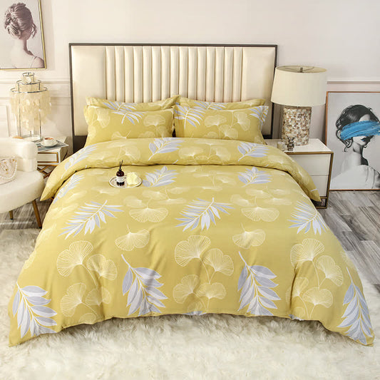Pastoral Ginkgo Leaf Cotton Soft Bedding Set (4PCS)