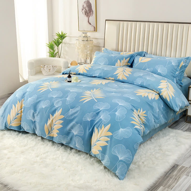 Pastoral Ginkgo Leaf Cotton Soft Bedding Set (4PCS)