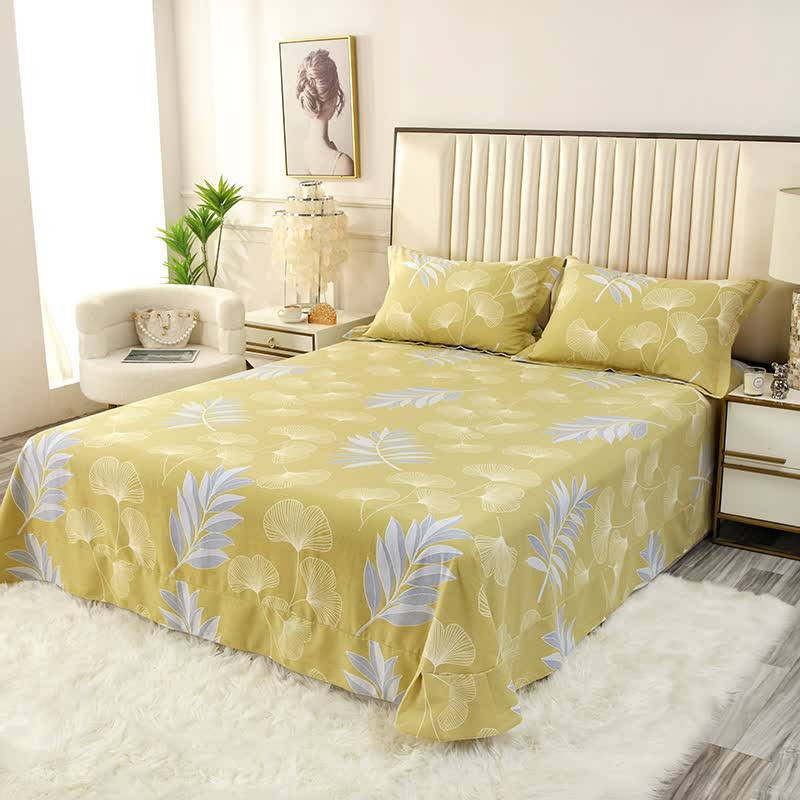 Pastoral Ginkgo Leaf Cotton Soft Bedding Set (4PCS)