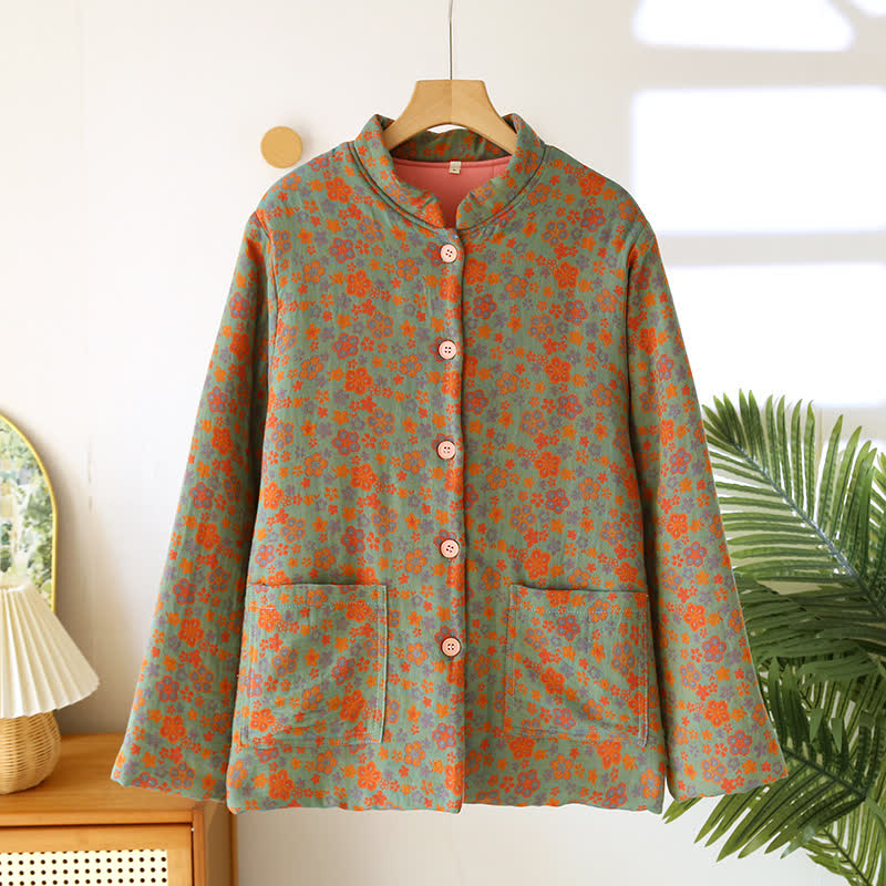 Button-down Pastoral Pure Cotton Pajama Top