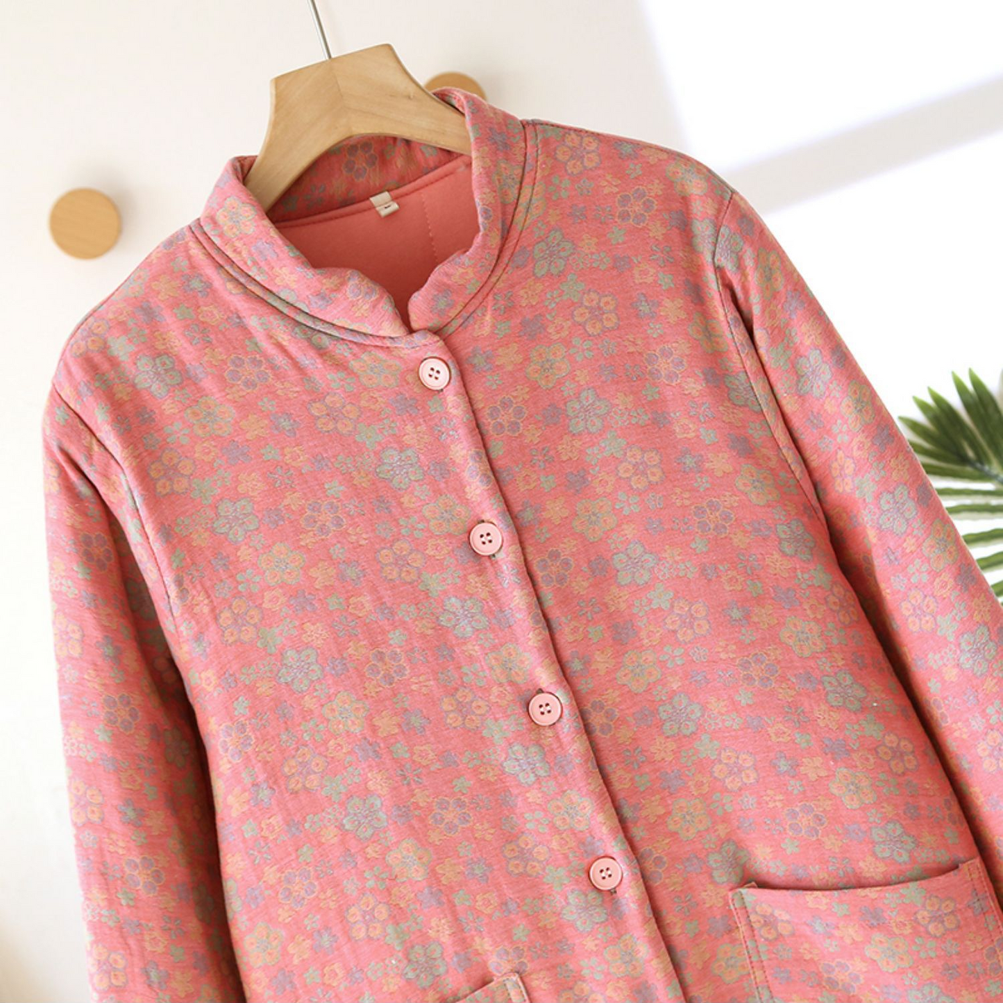 Button-down Pastoral Pure Cotton Pajama Top
