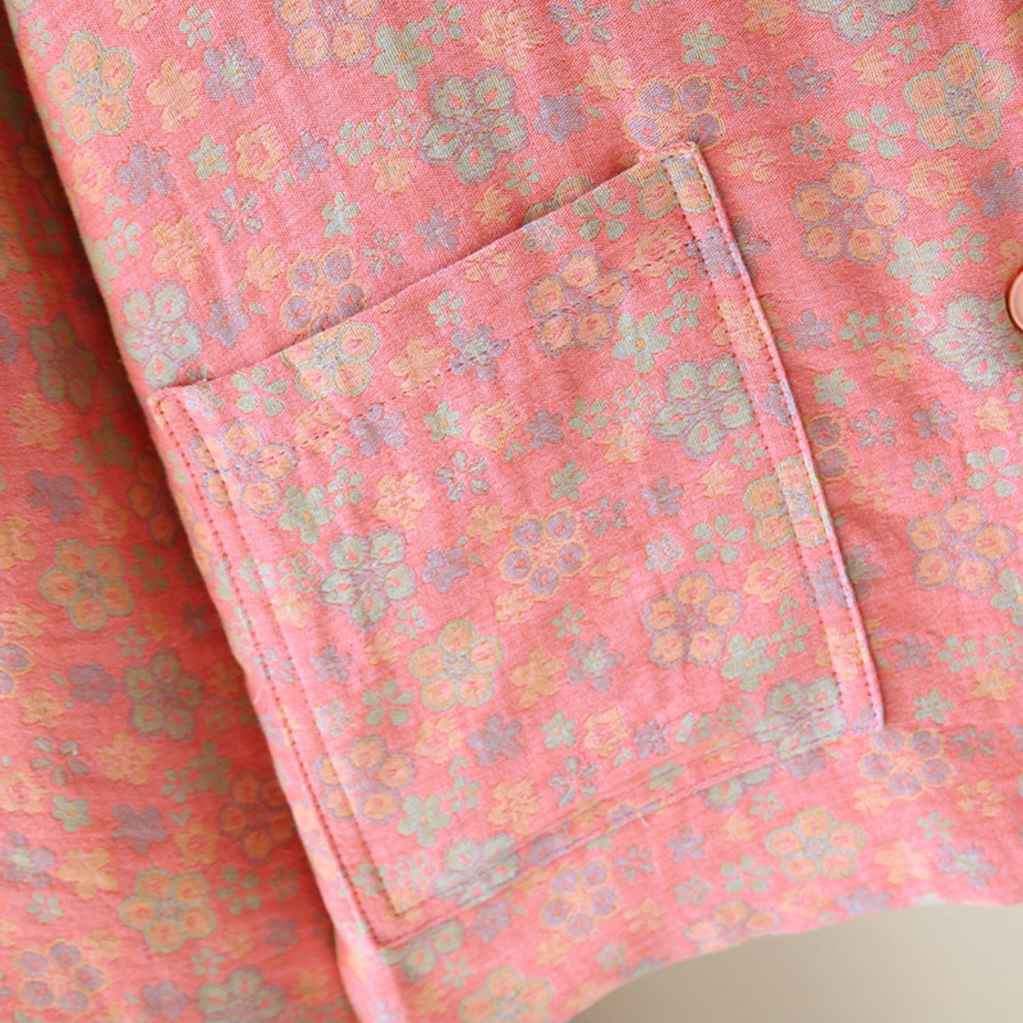 Button-down Pastoral Pure Cotton Pajama Top