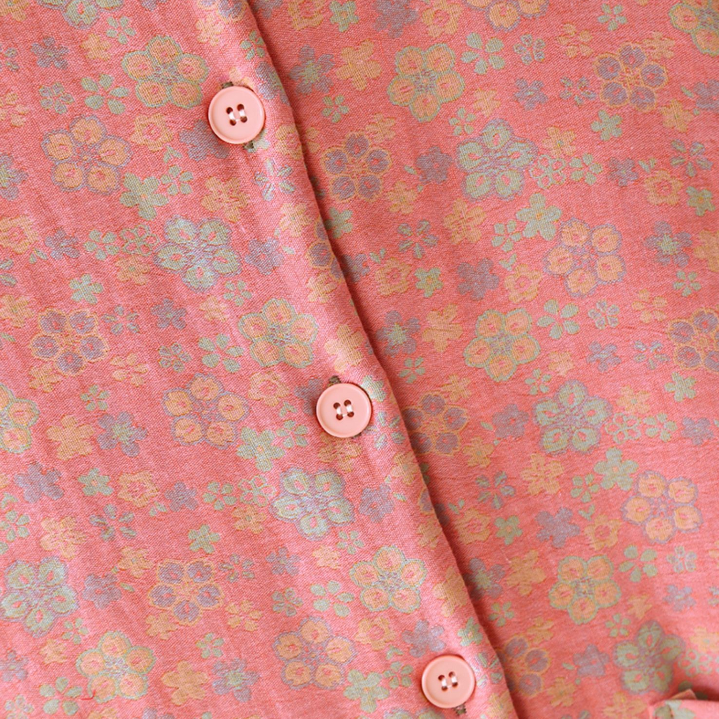 Button-down Pastoral Pure Cotton Pajama Top