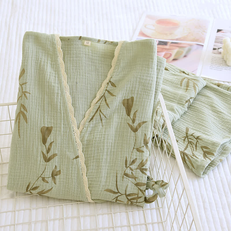 Cotton Gauze Rural Bamboo Nightwear Set