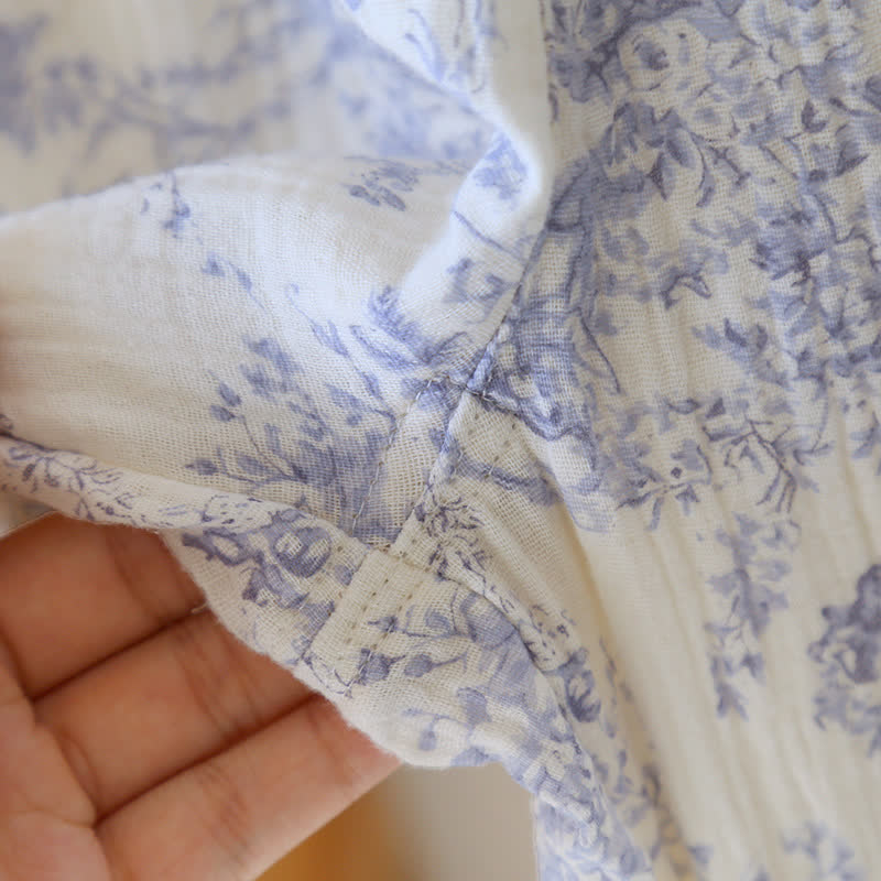 Cotton Gauze Rural Wisteria Pajama Set