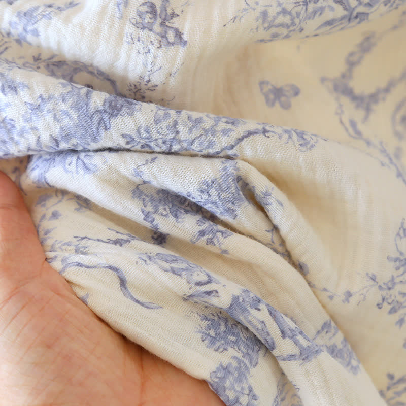 Cotton Gauze Rural Wisteria Pajama Set