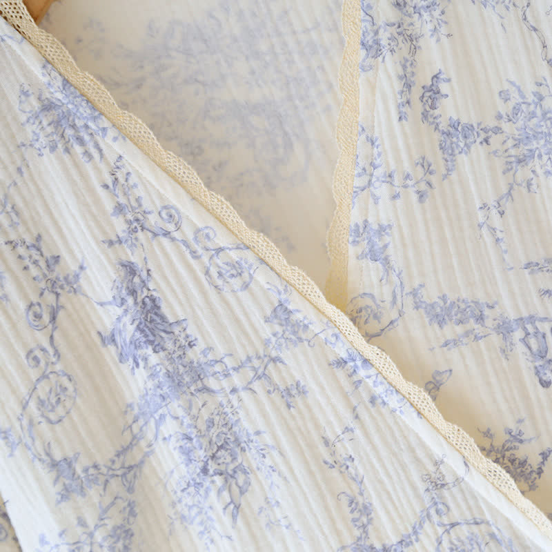 Cotton Gauze Rural Wisteria Pajama Set