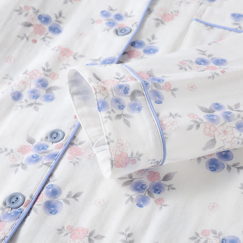 Blueberry Cotton Gauze Pajama Set - image 3