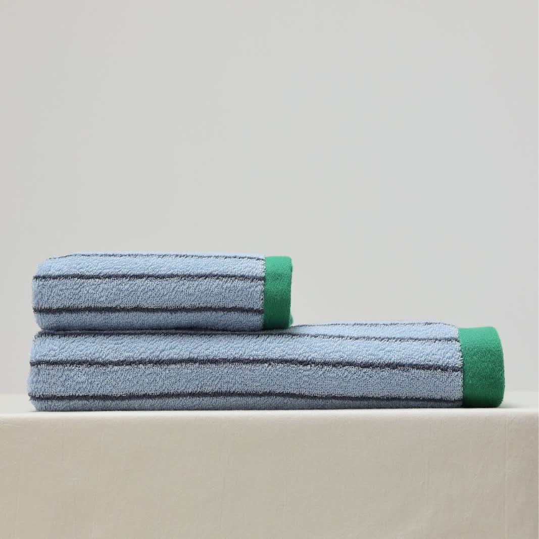 Pure Cotton Colorblock Striped Bathrobe