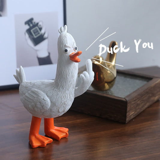 Funny Middle Finger Duck Resin Ornament - image 1