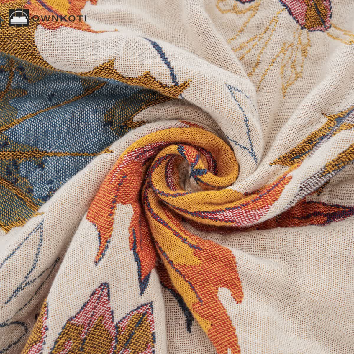 Cotton Gauze Maple Leaf Breathable Blanket