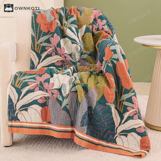 Farmhouse Rural Style Cotton Gauze Blanket