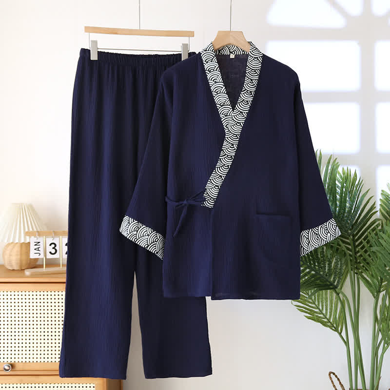 Neutral Kimono Cotton Gauze Pajama Set