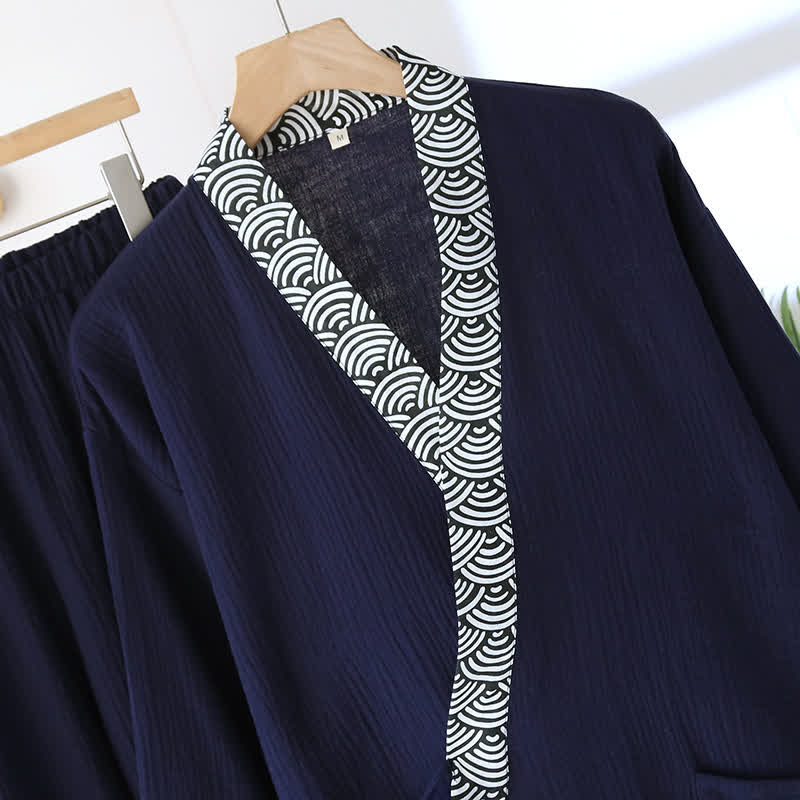Neutral Kimono Cotton Gauze Pajama Set
