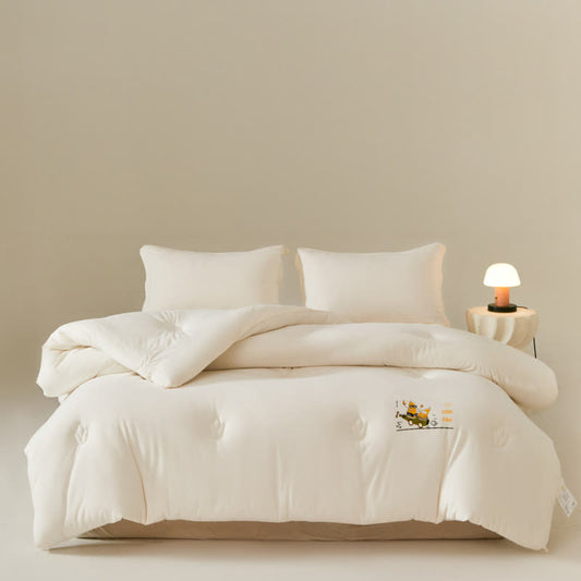 Solid Color Cotton Soft Breathable Comforter - White - King - image 1