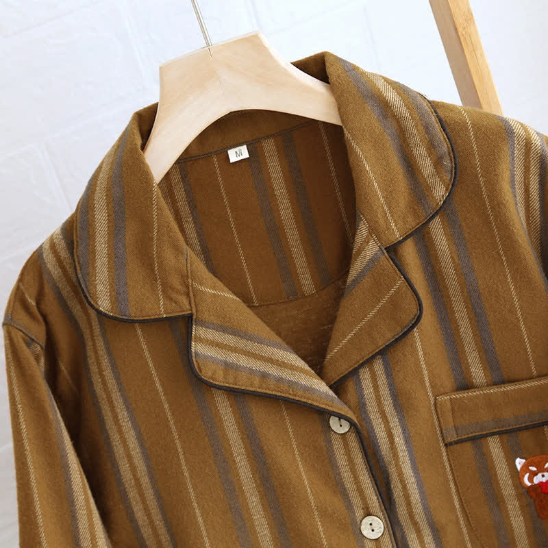 Brushed Cotton Striped Pajama Set - image 4