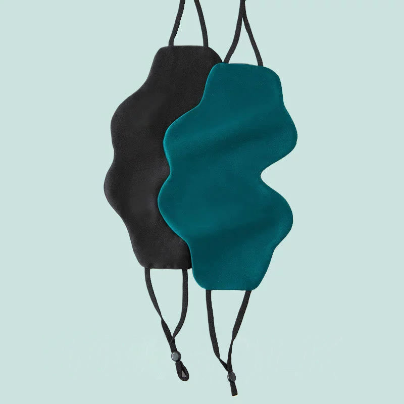 Double-sided Wearable Silk Blackout Sleeping Eye Mask - Dark Green - 9.84" x 5.51" - 2PCS - image 4