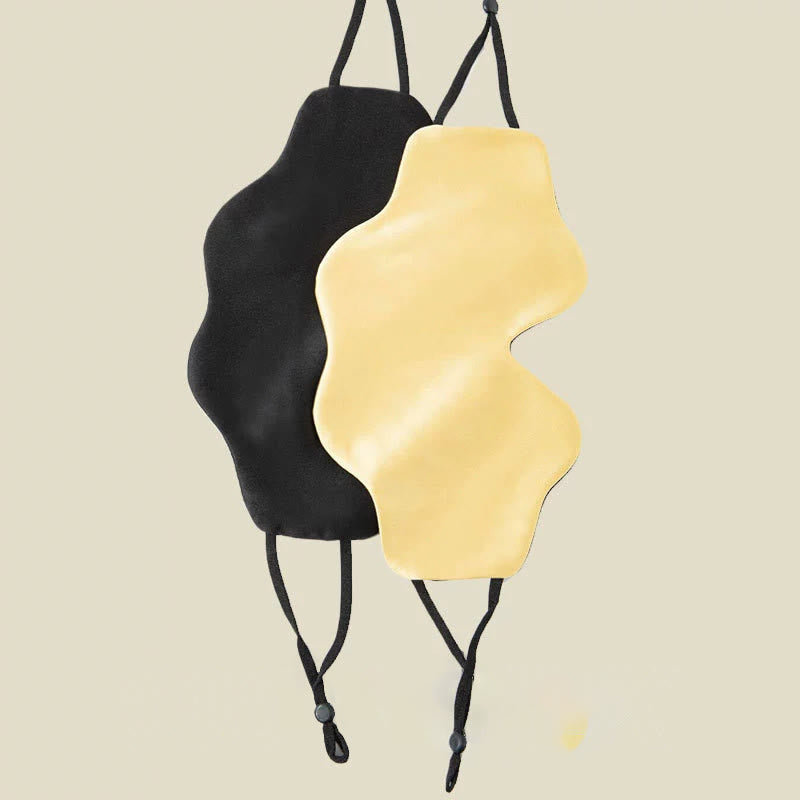 Double-sided Wearable Silk Blackout Sleeping Eye Mask - Yellow - 9.84" x 5.51" - 2PCS - image 11