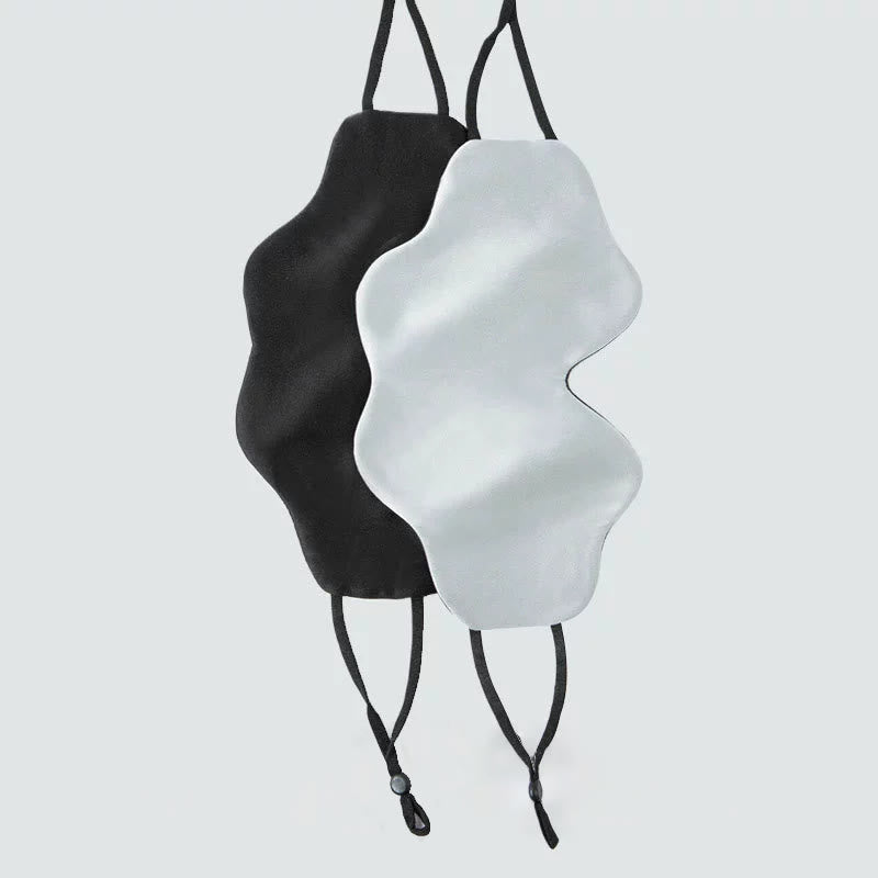 Double-sided Wearable Silk Blackout Sleeping Eye Mask - Grey - 9.84" x 5.51" - 2PCS - image 2