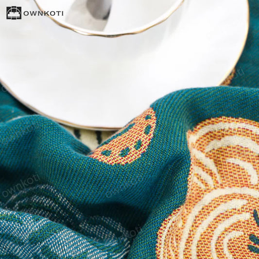 Reversible Vintage Cotton Gauze Sofa Blanket
