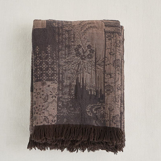 Vintage Yarn-dyed Tassel Cotton Blanket