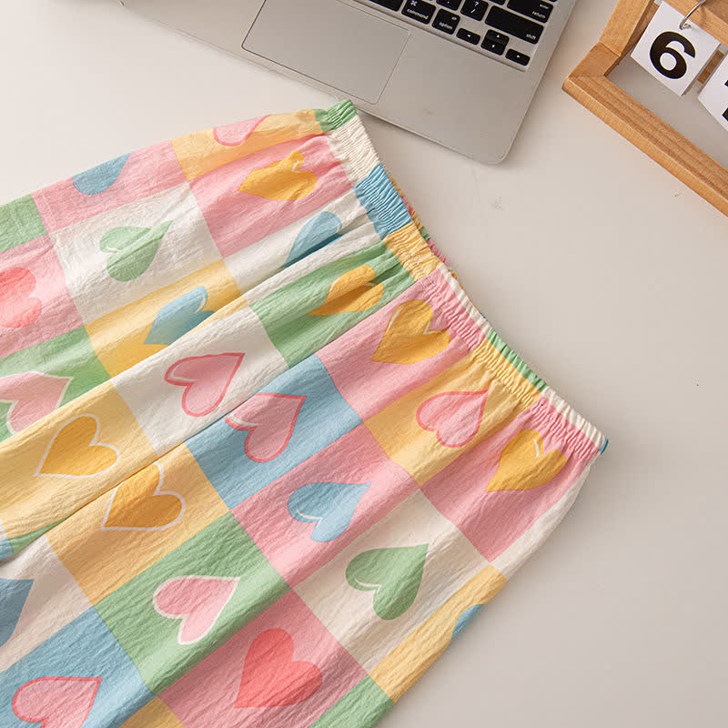 Dopamine Style Heart Print Cotton Pajama Set - image 5