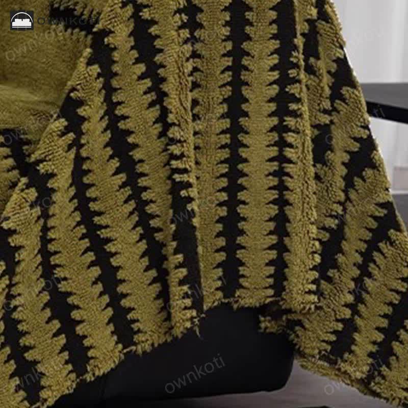 Thick Plush Chenille Stripe Sofa Cover