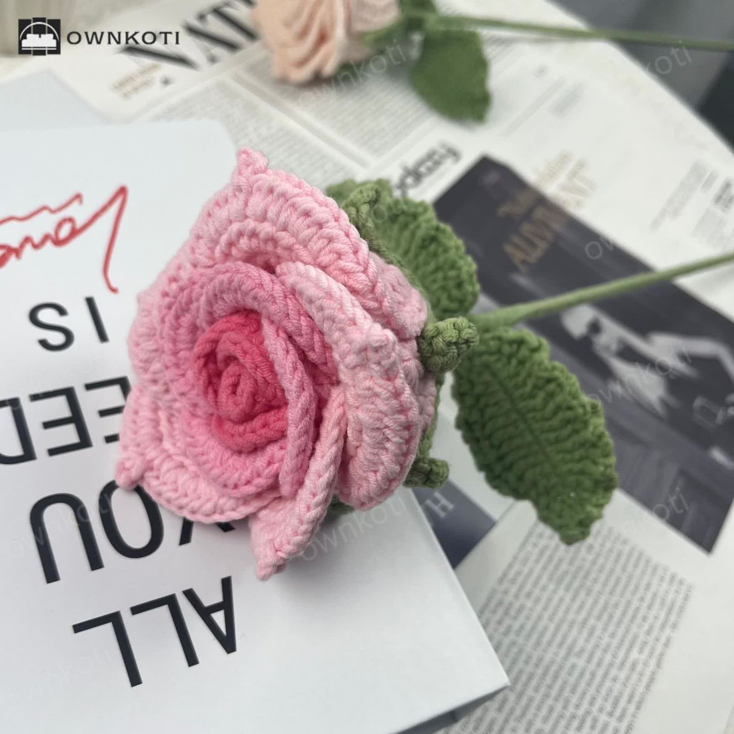 Hand-woven Bright Rose Bouquet Ornament