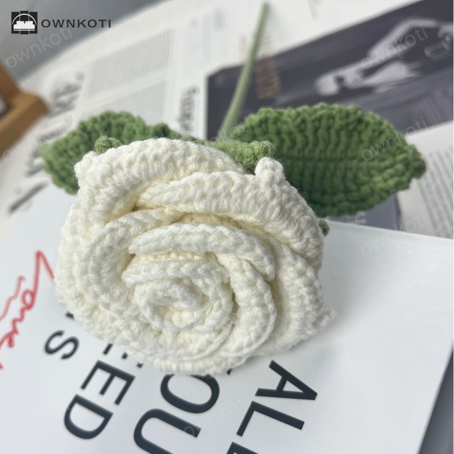 Hand-woven Bright Rose Bouquet Ornament