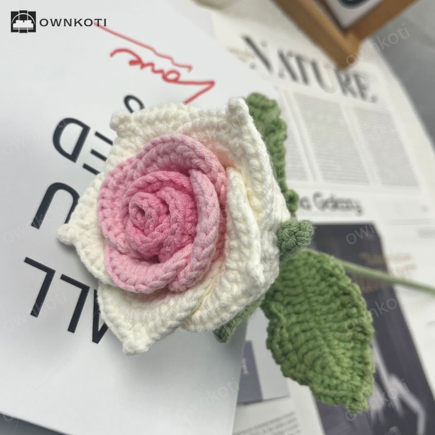 Hand-woven Bright Rose Bouquet Ornament