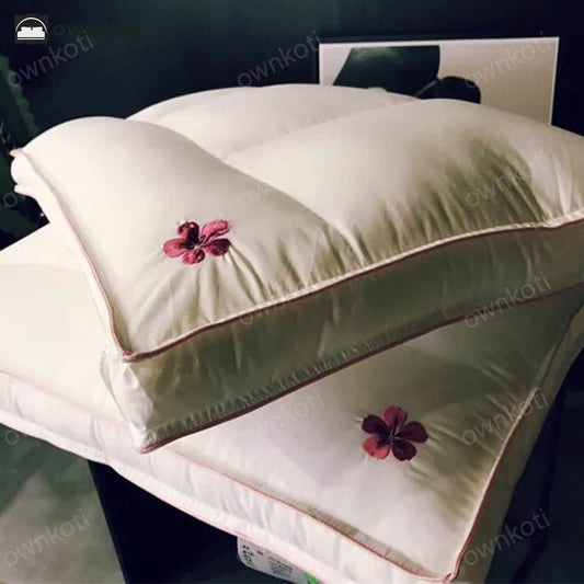 Cherry Blossom Embroidery Cotton Soft Pillow Core