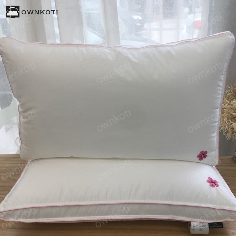 Cherry Blossom Embroidery Cotton Soft Pillow Core