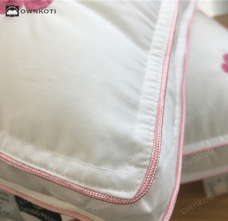 Cherry Blossom Embroidery Cotton Soft Pillow Core
