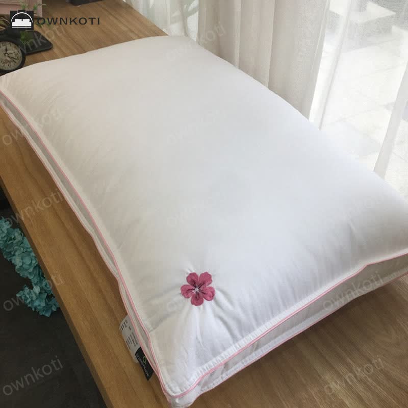 Cherry Blossom Embroidery Cotton Soft Pillow Core