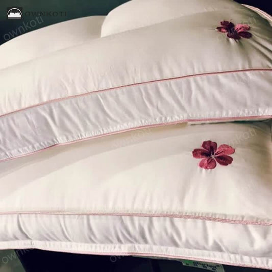 Cherry Blossom Embroidery Cotton Soft Pillow Core