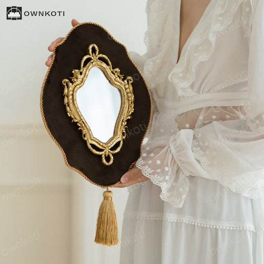 French Vintage Ornate Vanity Tassel Wall Mirror