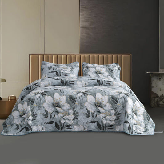Floral Quilted Soft Lightweight Bedding Set(3PCS)