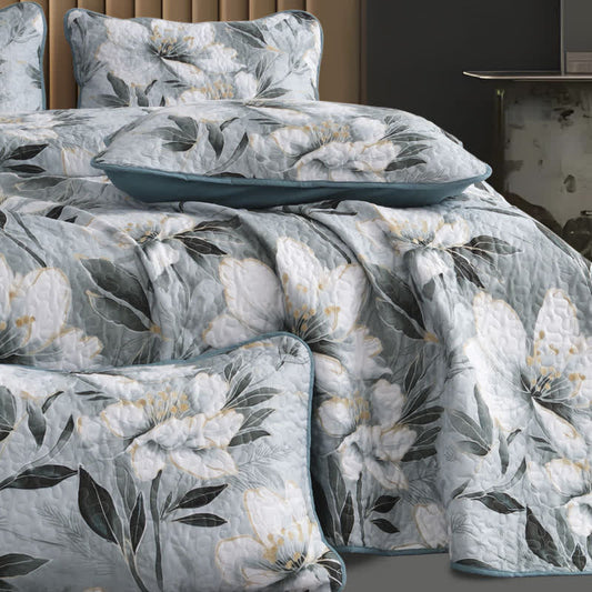Floral Quilted Soft Lightweight Bedding Set(3PCS)