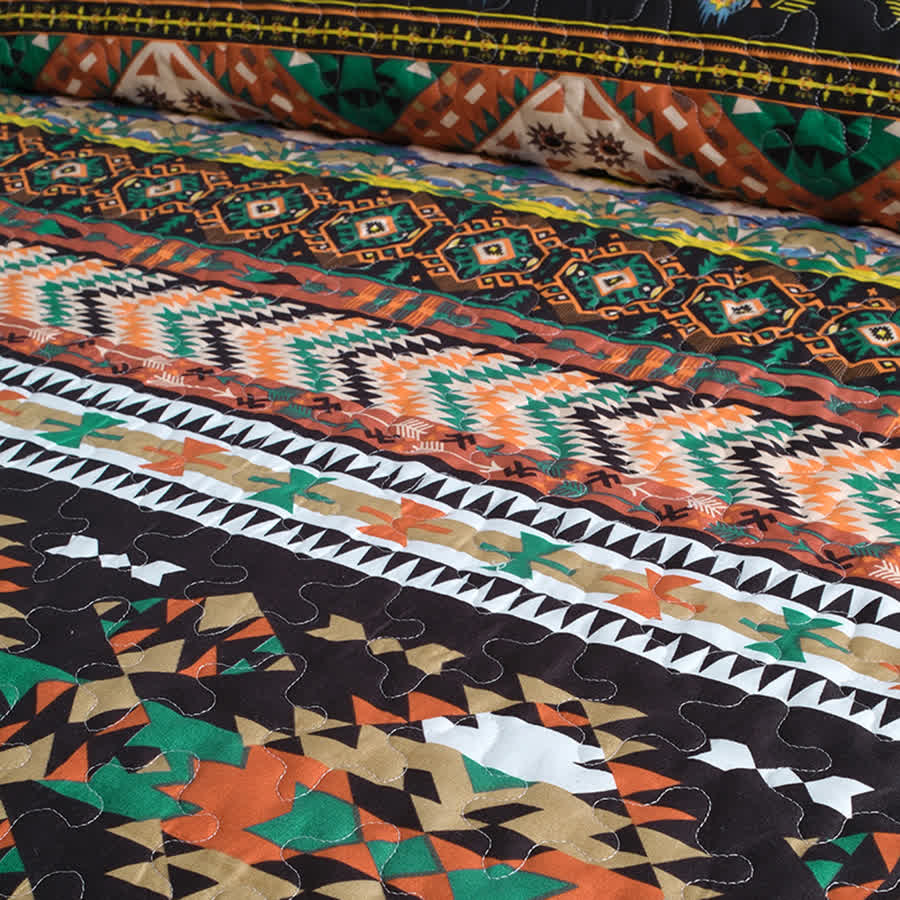 Bohemian Quilted Breathable Soft Bedding Set(3PCS)